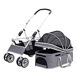 Kinderwagen für kleine Hunde, Haustiertragetasche, 2-in-1, faltbarer Buggy...