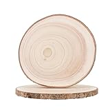 DUDUI 2 Stück Holzscheiben, 25-30 cm Unvollendete Holzkreise Groß,...