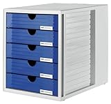 HAN Schubladenbox SYSTEMBOX mit 5 geschlossenen Schubladen für bis DIN C4,...