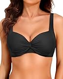 Damen-Bikinioberteil mit Bügel – Push-Up-Badeanzug mit gepolstertem BH,...