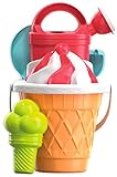 Simba 107114560 - Eimergarnitur Eiswaffel, 6 Teile, Höhe 17cm, Durchmesser...