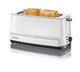 SEVERIN Doppel-Langschlitztoaster mit Brötchenaufsatz, für 4...
