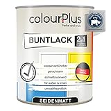 colourPlus 2in1 Buntlack Seidenmatt (750ml Anthrazitgrau/Dunkel Grau RAL...