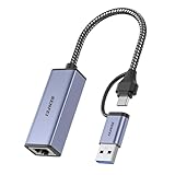 BENFEI USB-C auf Ethernet Adapter, USB 3.0 auf RJ45 Gigabit LAN (1000Mbps)...