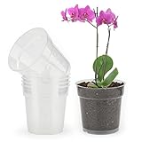 KINGLAKE 11.5CM Orchideentöpfe, Durchsichtige Blumentöpfe, 6 Stück...