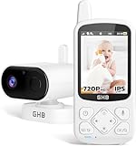GHB Babyphone mit Kamera Baby Monitor 720P HD Zoom 2000mAh Akku 8...