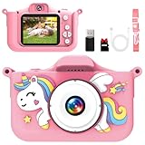 GlowPlayX Kinderkamera 1080P mit 32GB & Spielen – Digitalkamera für...