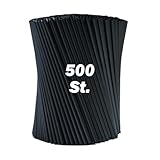 Chefpac 500 schwarze, feste Trinkhalme aus Zellulose - Länge 21 cm x 7 mm...