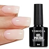 TOMICCA UV Nagellack Milchig Weiss, 8ml Milchig Weiß Gel-Nagellack, UV LED...