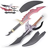 PowerGale Dolch Cosplay Schwert mit PU-Lederscheide, 2 Schwerter Set