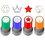 4 Stück Selbstfärbende Lehrer Stempel, Lob Ermutigung Kinder, Lehrer...