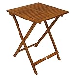 DEGAMO Bistrotisch Klapptisch LIMA aus Akazien Holz quadratisch 60x60cm,...