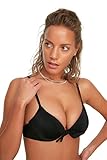 TRENDYOL Damen Bogen Ausführlicher Push-up-bikini-top Bikini Top, Schwarz,...