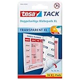 tesa doppelseitige Klebepads TACK XL / Transparente Klebestreifen zum...