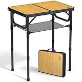 Anbte Campingtisch 58x40cm Aluminium Picknicktisch 3 Höhen Verstellbarer...