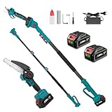 ONEVAN Akku Hochentaster und Astschere mit Teleskopstiel, 4-in-1,...