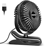 HONYIN Mini Ventilator mit Clip, 720 Grad Drehung Kleiner USB Ventilator,...