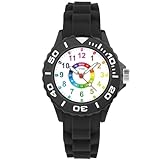 DTKID Kinderuhr Junge Mädchen,Lern Armbanduhr Kinder Mit Drehbarem...