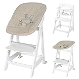 roba Born Up Treppenhochstuhl, Set 2in1, Greyish gesteppt', Hochstuhl mit...