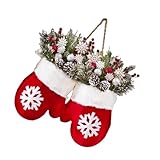 Energiesparender Weihnachts Fäustlingskranz Künstliche Tannenzapfen Rote...