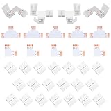 LED Strip Verbinder 4 Polig, Lötfreier Anschluss L Form, Verlängerung T...
