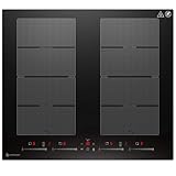 AMZCHEF Induktionskochfeld 60cm mit 2 Flexzonen, 4 Zonen...
