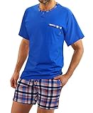 sesto senso Herren Schlafanzug Kurz Pyjama Baumwolle Kurzarm T-Shirt...