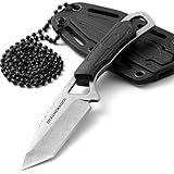 DRACHENADER Neck Knife Tanto Messer feststehend klein Fulltang Outdoor...