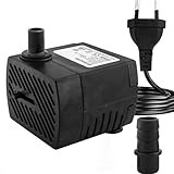 Mini Wasserpumpen(350L/H, 5W), Ultra Leise Aquarium pumpe mit hohem Hub,...