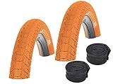 KENDA Set: 2 x Fahrrad BMX Reifen farbig K907 Krackpot ORANGE 20x1.95 + 2...