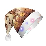 ZhRiYan Giraffe Mutter und Kind LED-Weihnachtsmütze für Erwachsene –...