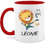 Tasse Tassen 325ml personalisiert mit Namen - Löwe Löwen - Rockender...