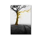 Leinwanddruck Wandkunst Poster Goldene baum Wandmalerei Bilder für...