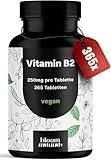 Vitamin B2 hochdosiert - 365 Tabletten - 250 mg Riboflavin, vegan &...