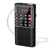 PRUNUS J-328 Taschenradio FM/UKW, Digital Radio Klein mit Rekorder,...