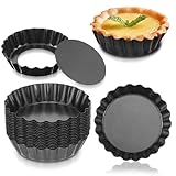 HOFURME Mini-Tarte-Formen mit abnehmbarem Boden, rund, antihaftbeschichtet,...