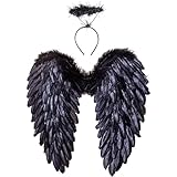 Winwild Engelsflügel mit Heiligenschein,Engel und Teufel Flügel Kostüm...