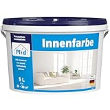 Plid® Innenfarbe Wandfarbe Weiß hohe Deckkraft [5L] - Geruchsarme...