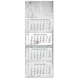 4-Monatskalender 2024 Beton I Wandkalender 4 Monate I 33 x 90 cm I...