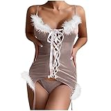 HAQUOS Damen Weihnachten Dessous Set - Nikolaus Dessous Frauen Lingerie...