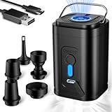 Elektrische Mini Luftpumpe mit LED Campinglampe – Akku-Pumpe mit 5 Düsen...