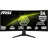 MSI MAG 346CQ 34-Zoll UWQHD Curved Gaming Monitor, 3440 x 1440, 1500R, VA,...
