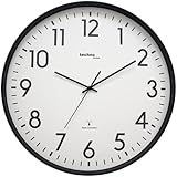 Technoline XXL Funkwanduhr WT8998, 50 cm, Bahnhofsuhr, XXL Wanduhr, Schwarz