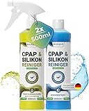 CPAP Maske Reinigungsspray Set 500ml - Konzentrat 500ml Silikon-Reiniger...