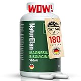 Magnesium Bisglycinat Kapseln - 300mg Magnesium pro Tagesdosis, 180 Vegan...