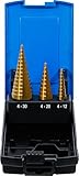 BGS 1624 | Stufenbohrer-Satz | 3-tlg. | titannitriert | Ø 4 - 30 mm |...