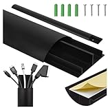 Maclean Aluminium-Kabelkanal 750x62x20mm | Halbrundprofil für HDMI Audio...