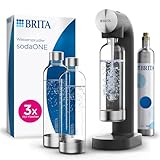 BRITA Wassersprudler sodaONE (schwarz) inkl. CO₂-Zylinder und 3...