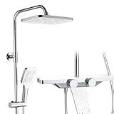HOMELODY Duschsystem mit Thermostat und Glasablage Chrom - Duscharmatur...