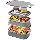 WayEee Lunchbox Erwachsene 2130ml Groß Volumen Bento Box Auslaufsicher...